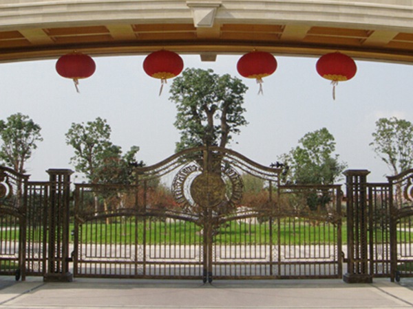 铁艺大门 景区 工厂 集市铁艺花柱大门